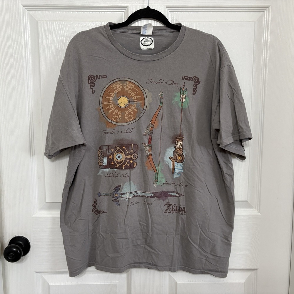 The Legend of Zelda Breath of the Wild Link Inventory Graphic T-shirt XL Gamer
